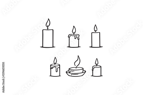 Candle line art illustration