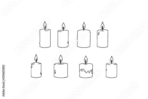 Candle line art illustration