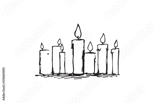 Candle line art illustration
