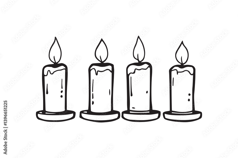 Candle line art illustration Candle line art illustration