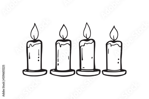 Candle line art illustration