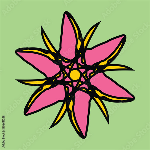 vector ceramic motif design in various colors with green background