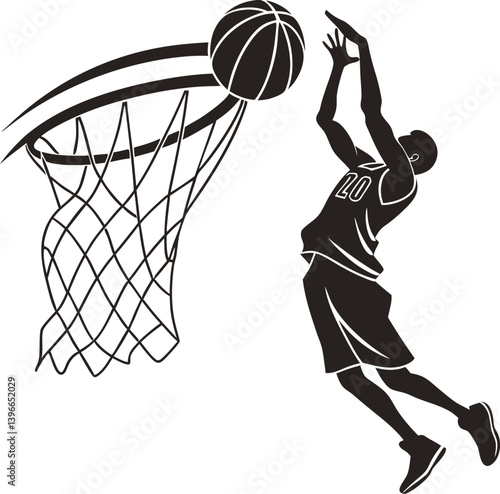 Basketball player vector logo style