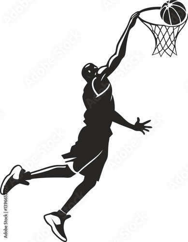 Basketball player outlined in motion