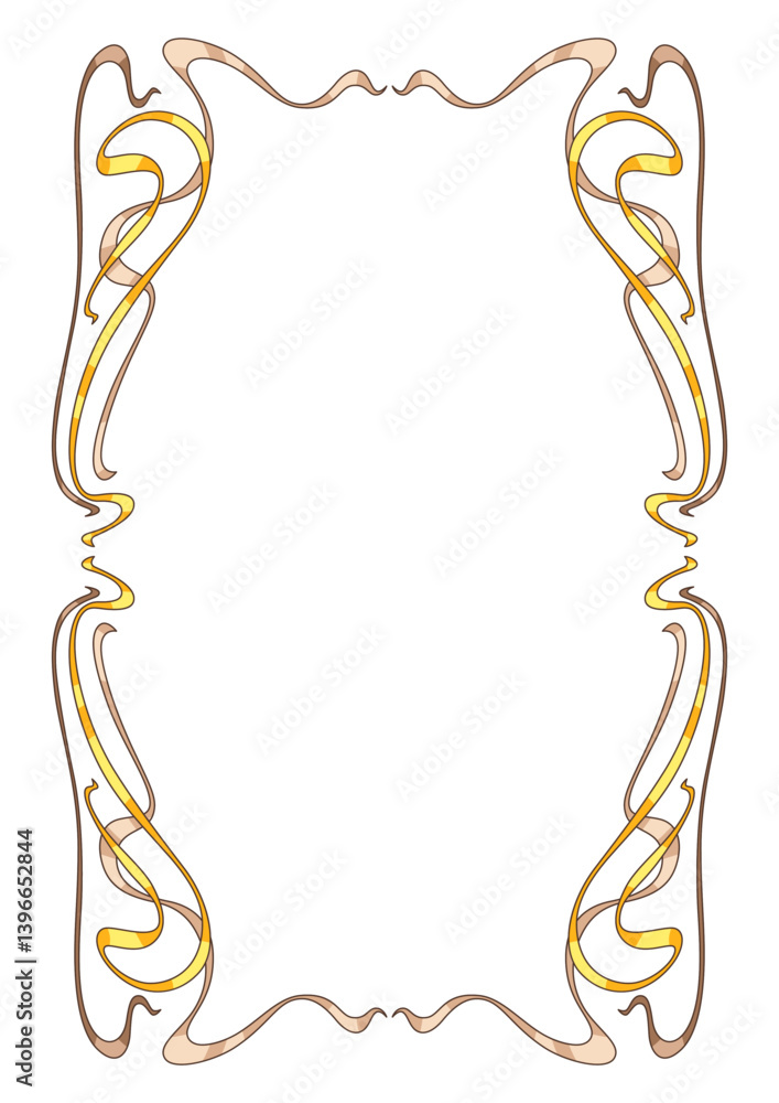 Frame in art nouveau style. Decorative curl element.