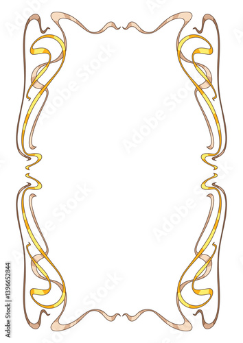 Obraz na płótnie Frame in art nouveau style. Decorative curl element. w salonie