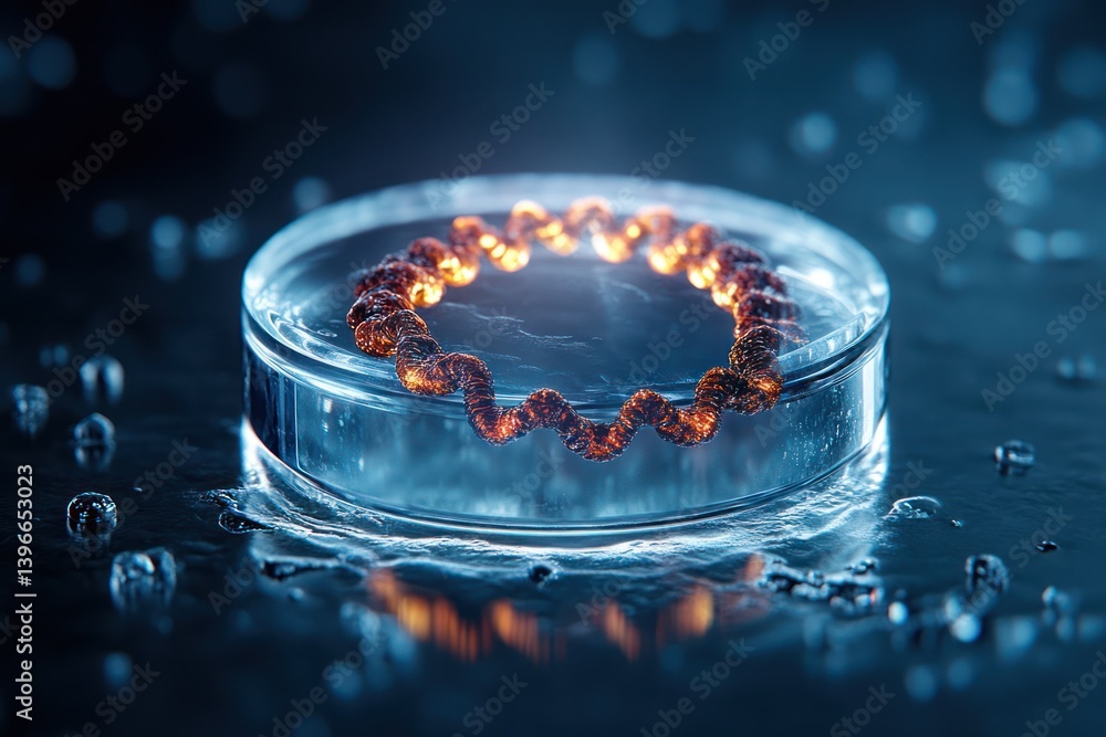 Futuristic DNA Research and Biotechnology Concept with Chromosomes, Genes, and Molecules in Genetic Cells for Biology Study and Checkup.