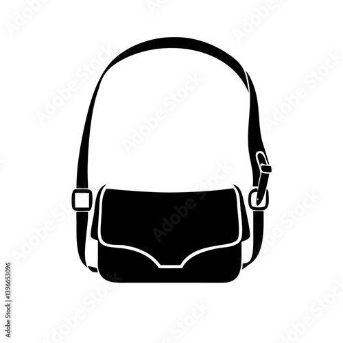 crossbody bags icon, crossbody bags silhouette vector illustration-simple silhouette illustration of crossbody bags, perfect for crossbody bags logos and icons