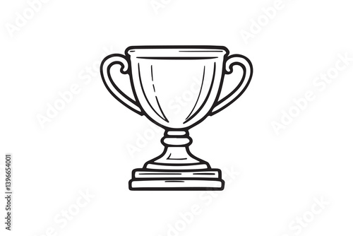 Champion cup line art illustration