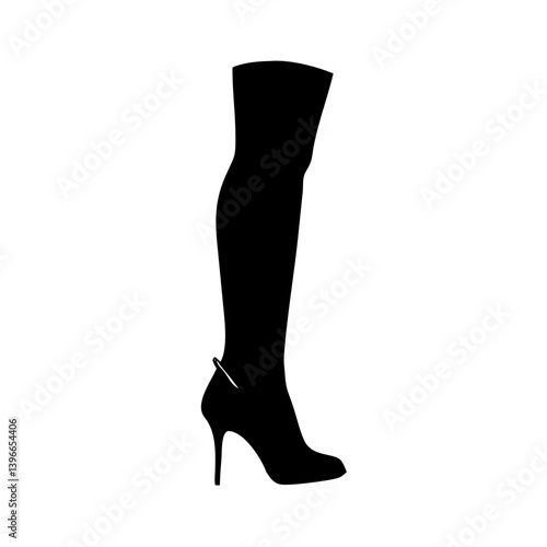 thigh high boots icon, thigh high boots silhouette vector illustration-simple silhouette illustration of thigh high boots, perfect for thigh high boots logos and icons