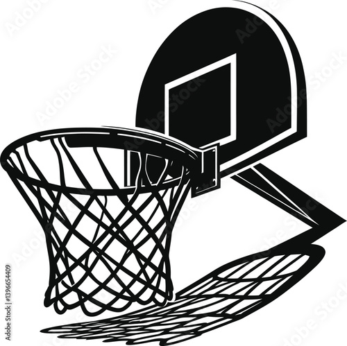 Basketball  vector image illustration black and white