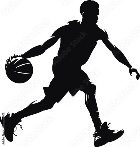 Basketball athlete in action vector