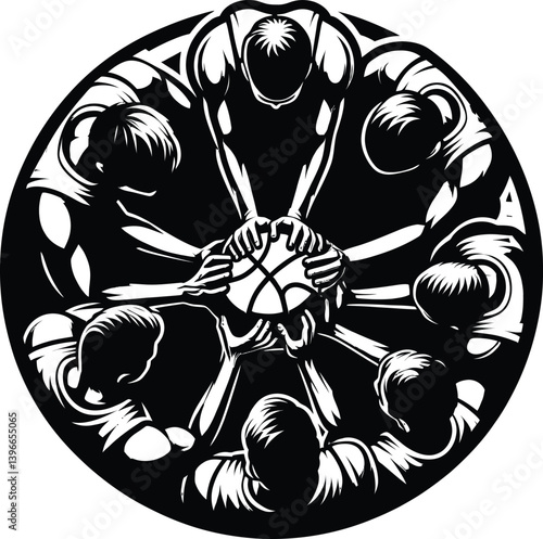 Basketball silhouette on white background