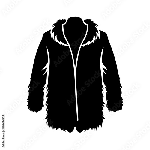 faux fur coat icon, faux fur coat silhouette vector illustration-simple silhouette illustration of faux fur coat, perfect for faux fur coat logos and icons