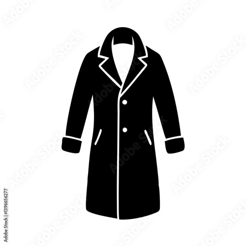 overcoat icon, overcoat silhouette vector illustration-simple silhouette illustration of overcoat, perfect for overcoat logos and icons
