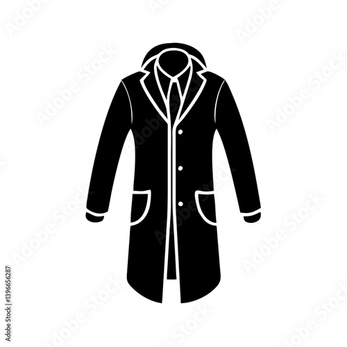 overcoat icon, overcoat silhouette vector illustration-simple silhouette illustration of overcoat, perfect for overcoat logos and icons