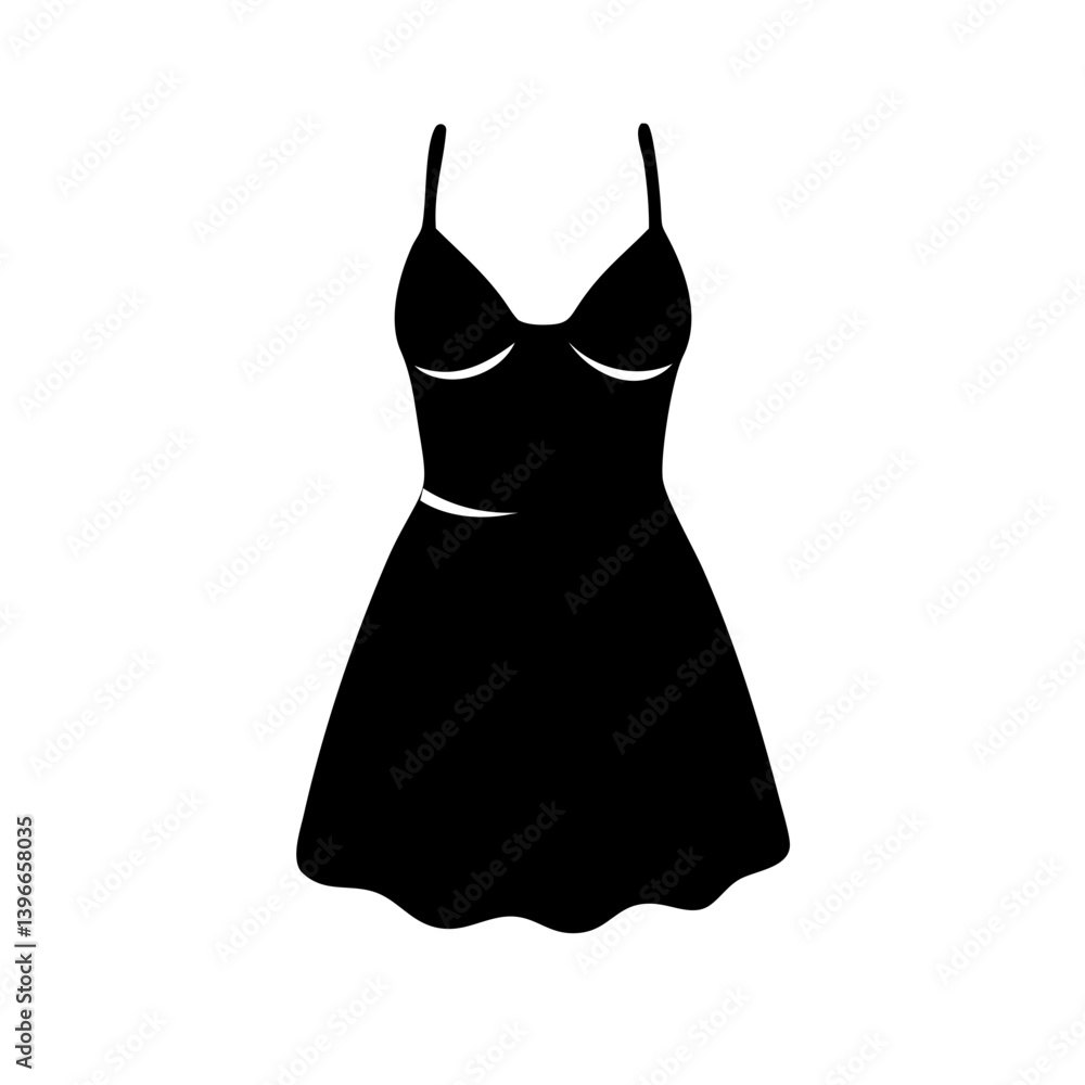 Obraz premium mini dress icon, mini dress silhouette vector illustration-simple silhouette illustration of mini dress, perfect for mini dress logos and icons