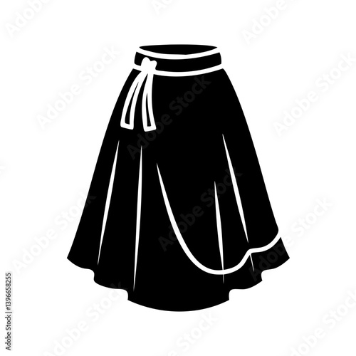 midi skirt icon, midi skirt silhouette vector illustration-simple silhouette illustration of midi skirt, perfect for midi skirt logos and icons