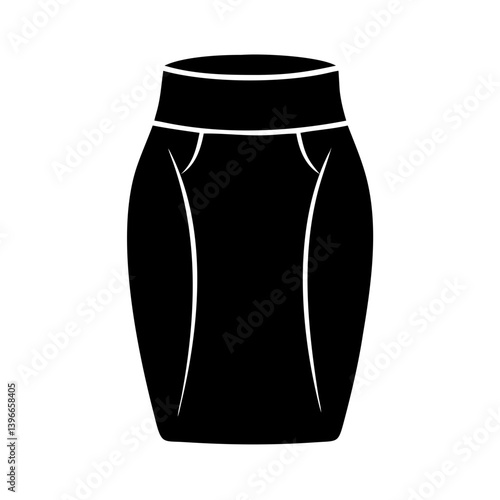 pencil skirt icon, pencil skirt silhouette vector illustration-simple silhouette illustration of pencil skirt, perfect for pencil skirt logos and icons