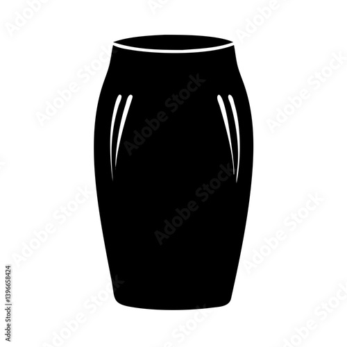 pencil skirt icon, pencil skirt silhouette vector illustration-simple silhouette illustration of pencil skirt, perfect for pencil skirt logos and icons
