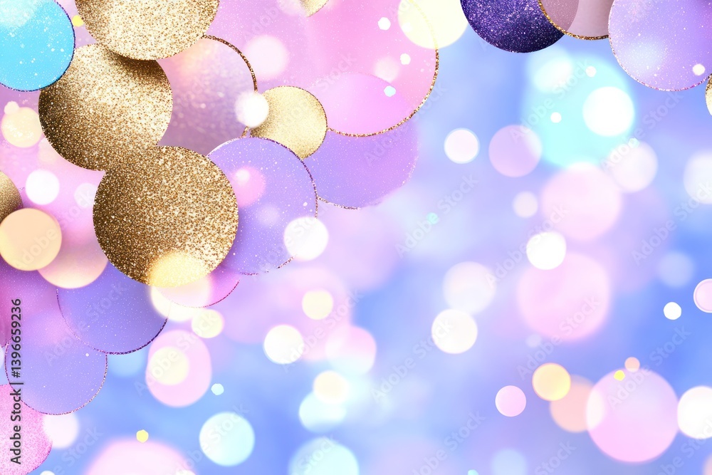 Festive Holiday Celebration: Abstract Gold and Pink Glitter Background with Bokeh Lights and Texture for Christmas and New Year's Eve Banner Template Illustration