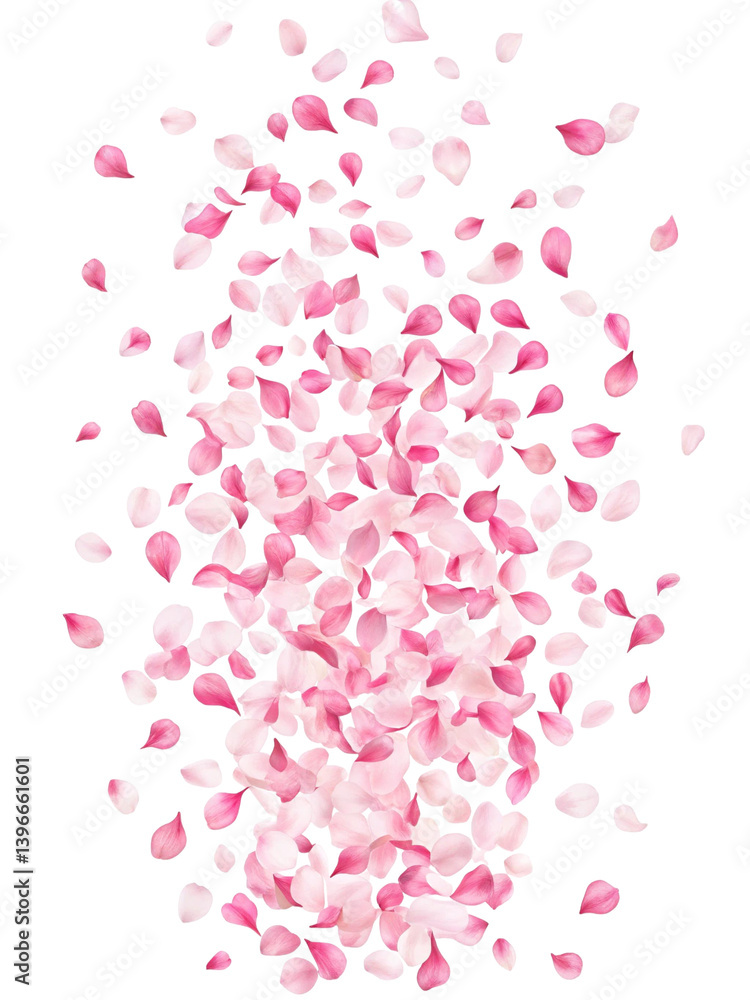 Beautiful Pink Petal Design Flowing on Transparent Background for Creative Projects Beautiful Pink Petal Design Flowing on Transparent Background for Creative Projects