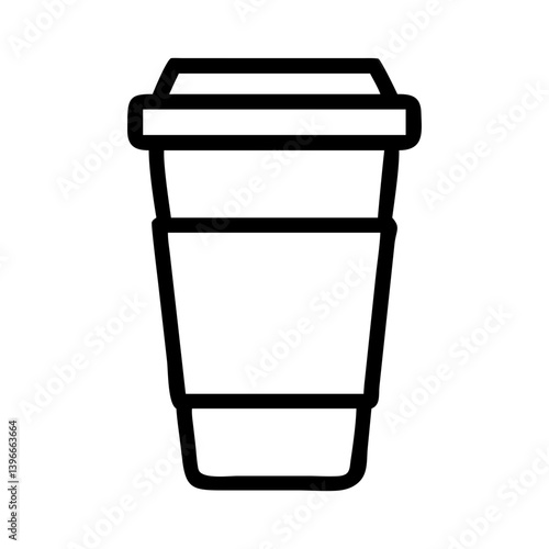 Wallpaper Mural Black outline of a disposable coffee cup with a coffee bean symbol Torontodigital.ca