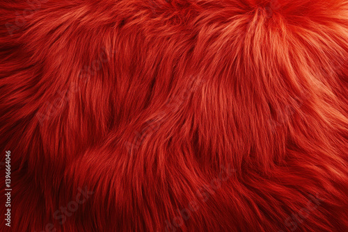 Obraz na płótnie Bright red fluffy fur background w salonie