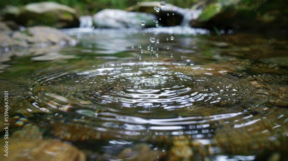 Fototapeta premium Nature Sounds Meditation: Listening to natural sounds like rainfall or birdsong to bring calm, mindfulness, and relaxation, reducing stress and enhancing focus.
