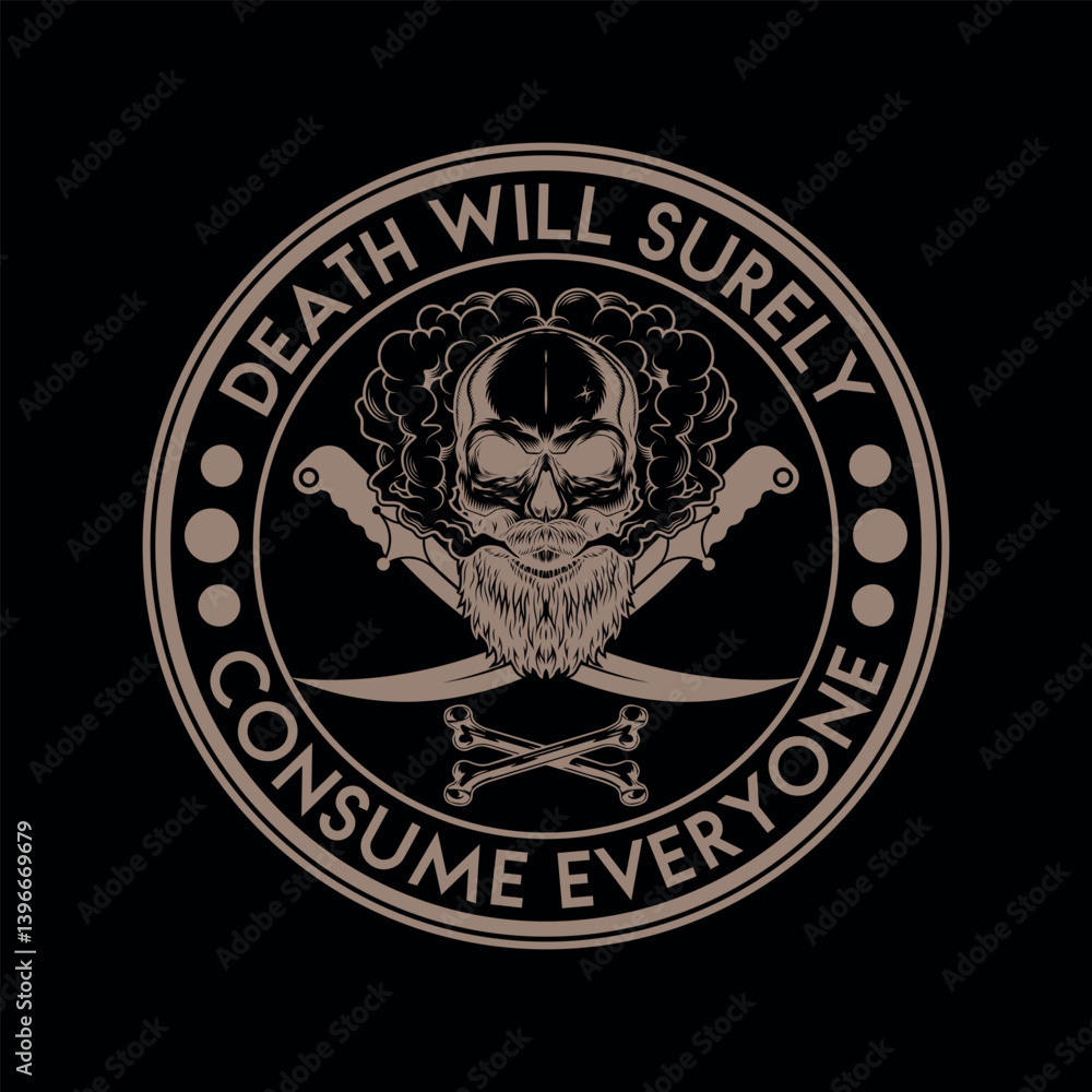 Obraz premium Death will surely consume everyone t-shirt design 