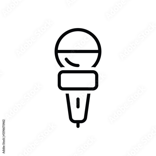 Black line icon for mike