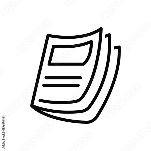 Black line icon for magazines