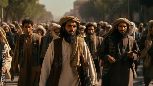 Wallpaper Mural Crowd of people walking street Torontodigital.ca