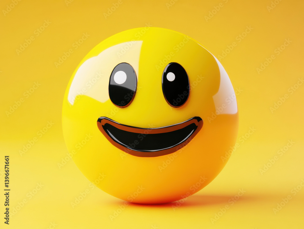 Fototapeta premium Bright yellow smiley face against a cheerful background