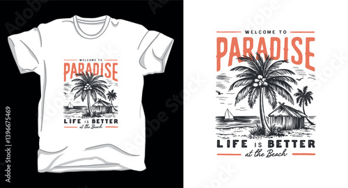 Paradise summer collection summer collection graphic t-shirt design