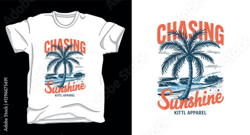 Chasing sunshine summer collection graphic t-shirt design