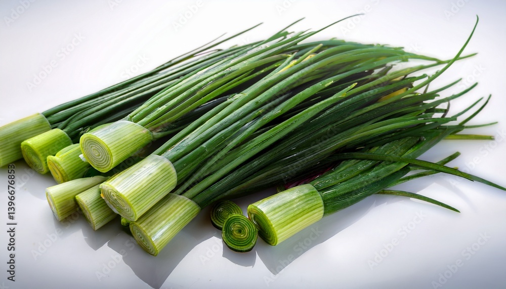 Fototapeta premium fresh green onions on a chopping board