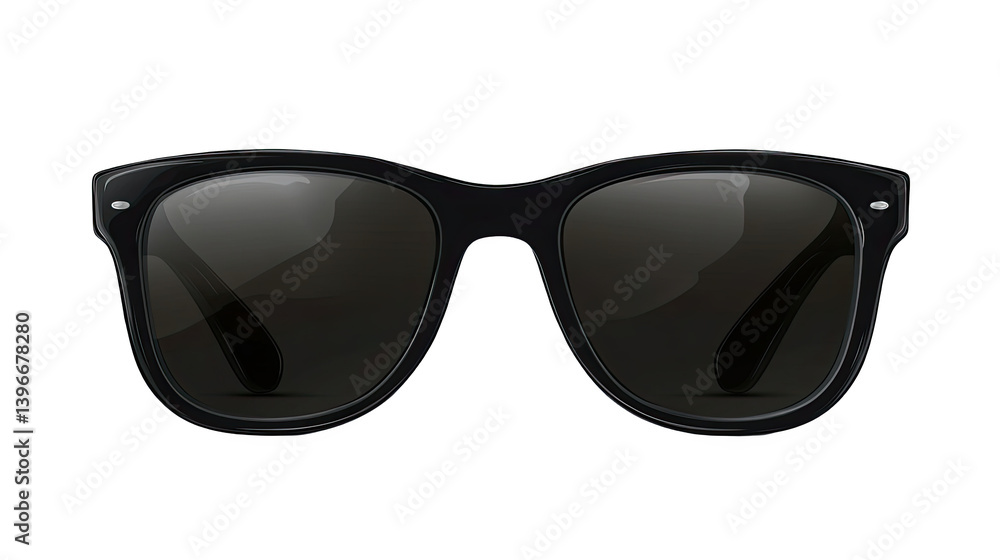 Black Square Sunglasses on Transparent Background Black Square Sunglasses on Transparent Background