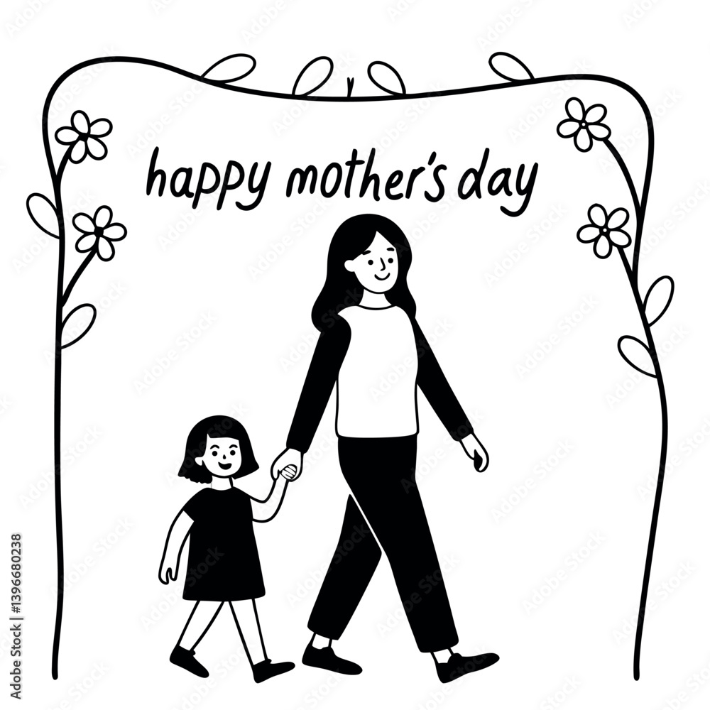 Happy Mothers day vector greeting card on white background. Hand drawn lettering as celebration badge, tag, icon. Text card invitation, template. Happy Mothers day vector greeting card on white background. Hand drawn lettering as celebration badge, tag, icon. Text card invitation, template.