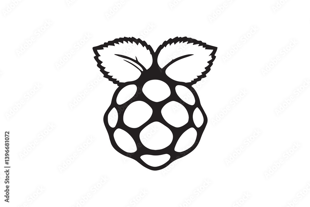 Obraz premium Raspberry line art illustration