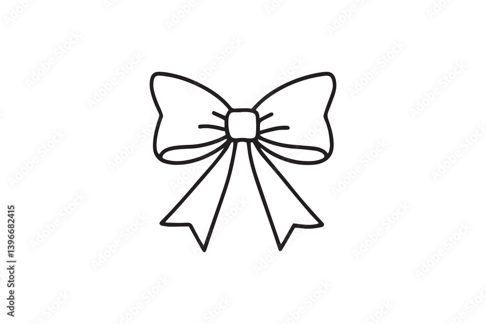 Ribbon Bow line art illustration Ribbon Bow line art illustration