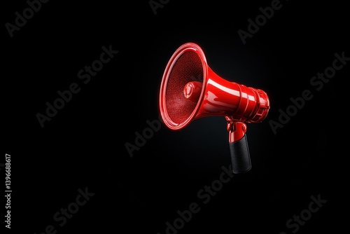 Obraz na płótnie Red Loudspeaker Symbolizing Prohibition: Vector illustration depicting restrictions on public activities with a bold and impactful design. w salonie
