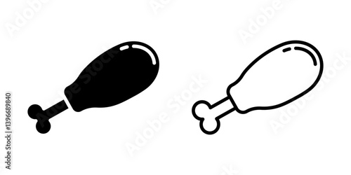 Chicken thighs icon on white background