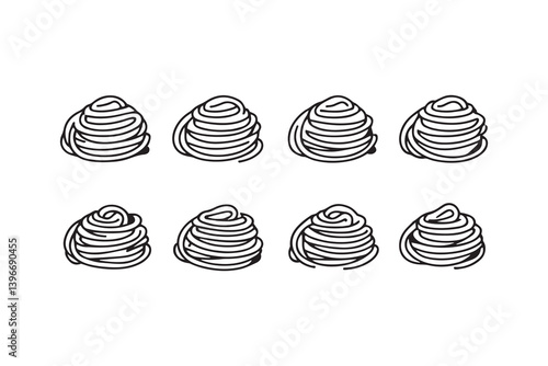 Spaghetti Carbonara line art illustration