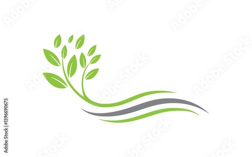 Nature leaf ecology vegan concept Logo illustration v.86