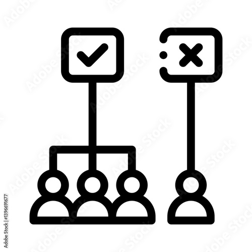 Tableau sur toile majority vote line icon