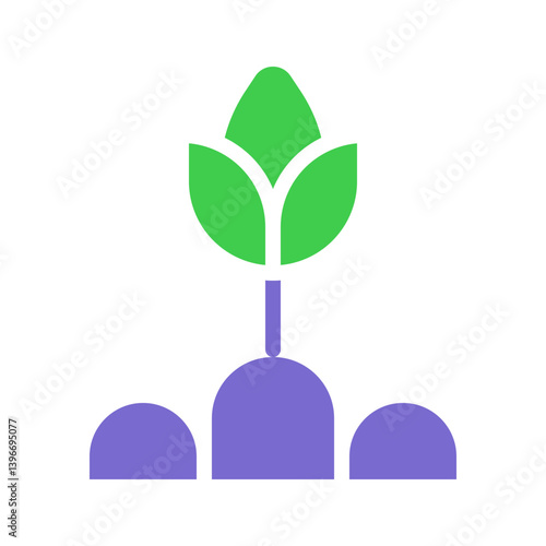 Fotografia Stylized depiction of germination and growth through vibrant geometric design