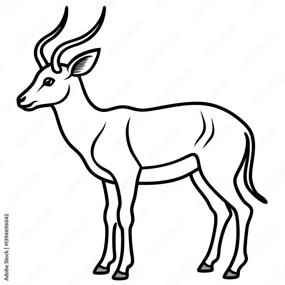 Fototapeta premium Minimalist line art illustration of a wild animal, perfect for modern decor, tattoo design, logos, or branding. This elegant black and white drawing features clean lines and abstract style, ideal for 