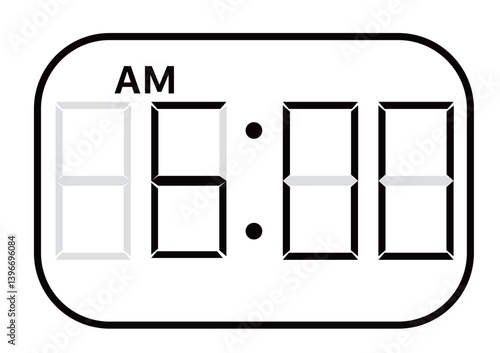 AMデジタル時計　6時