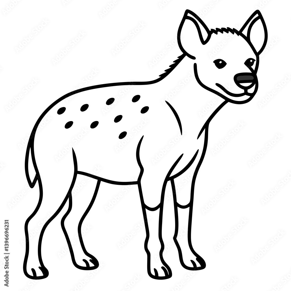 Fototapeta premium Minimalist line art illustration of a wild animal, perfect for modern decor, tattoo design, logos, or branding. This elegant black and white drawing features clean lines and abstract style, ideal for 